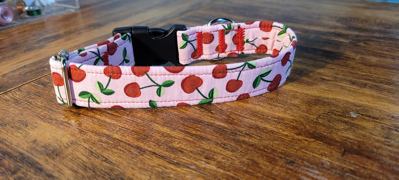 1 inch Pink Cherries Collar